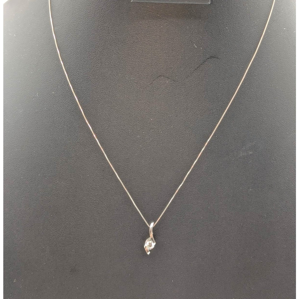 Sirena Collection 14K White Gold 1/4 ct Diamond Solitaire Pendant 19" Necklace