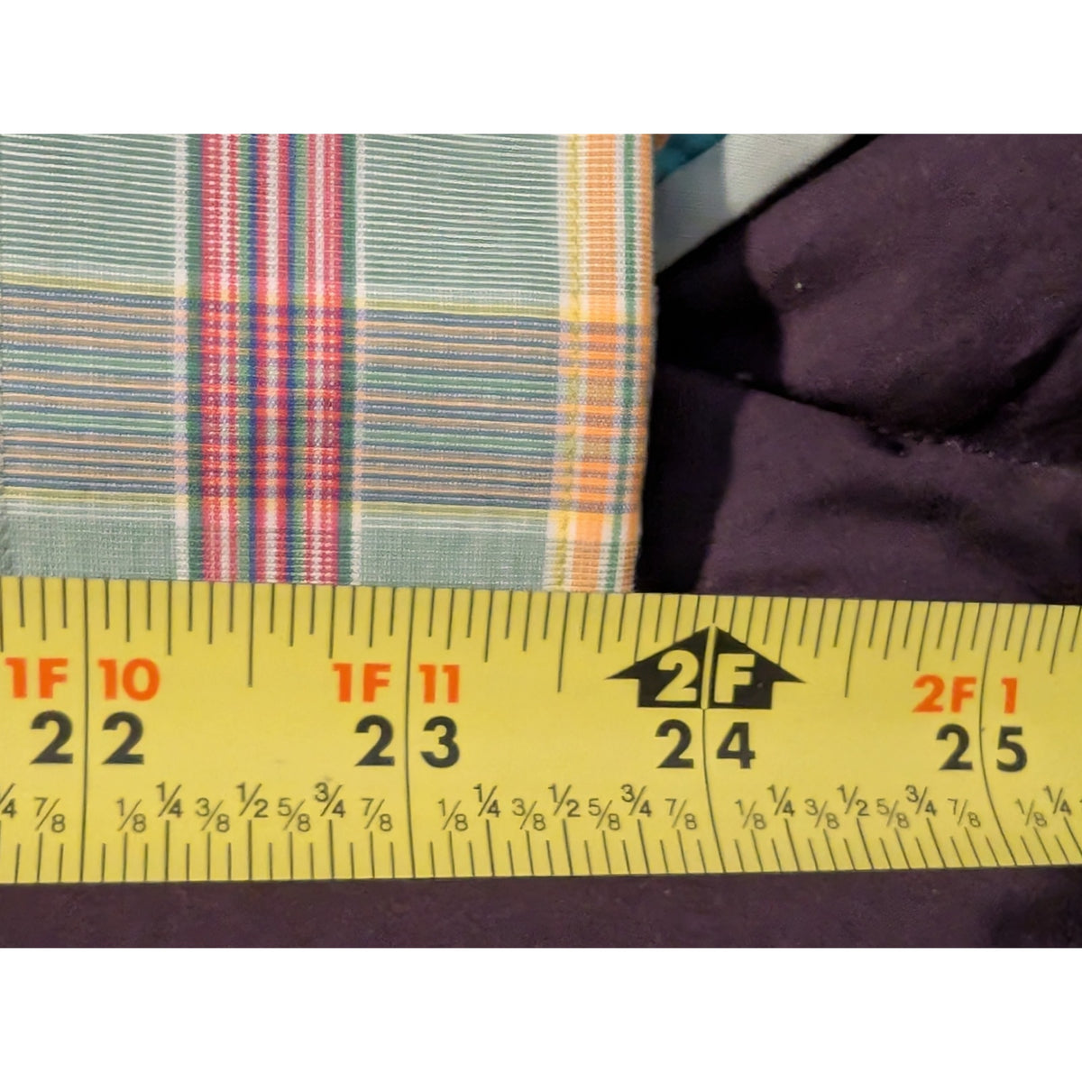 Lands' End Mint Plaid No Iron Tailored Fit Button Front Mens' Size 16-33 Shirt