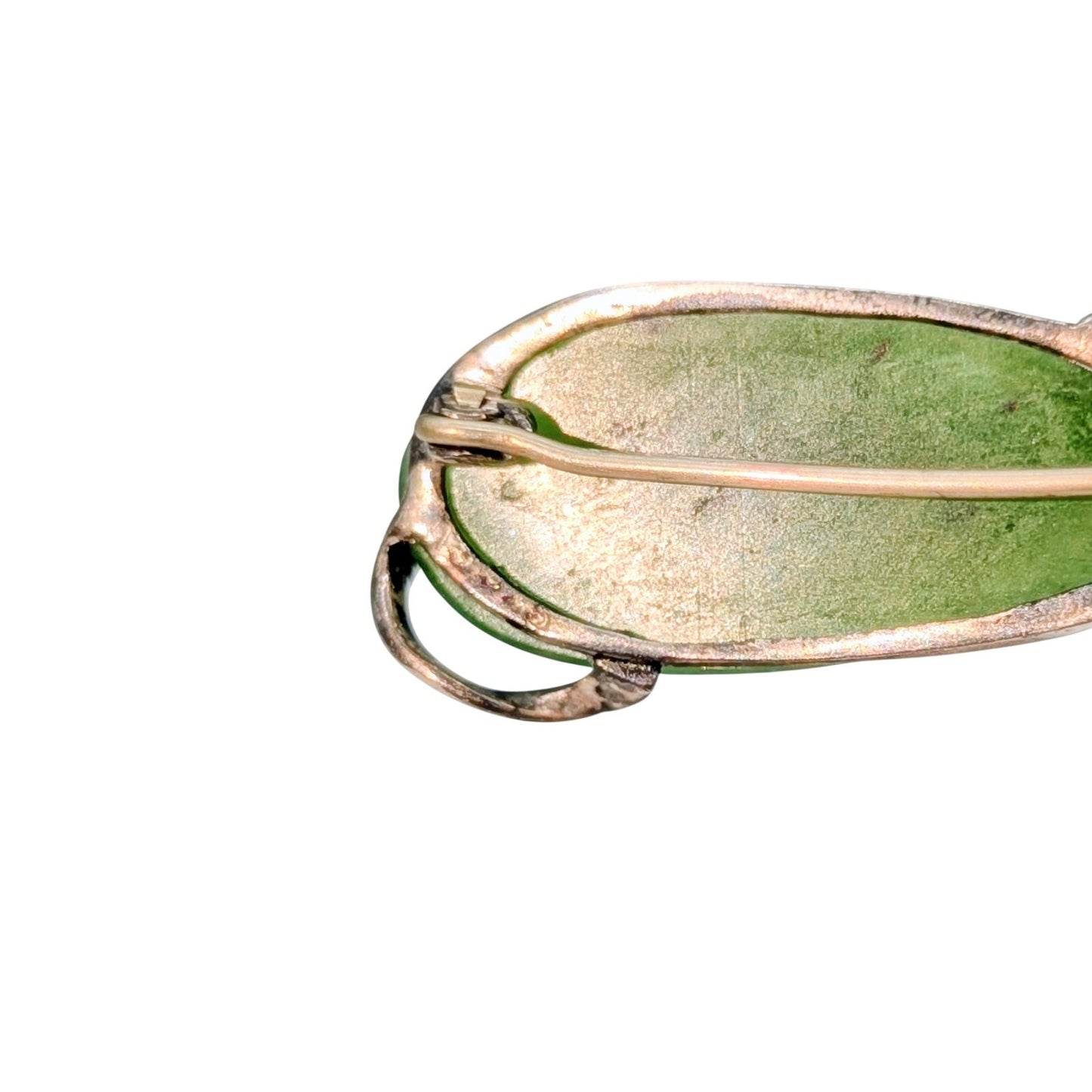 Vintage 925 Sterling Silver Nephrite Jade Brooch/Pin