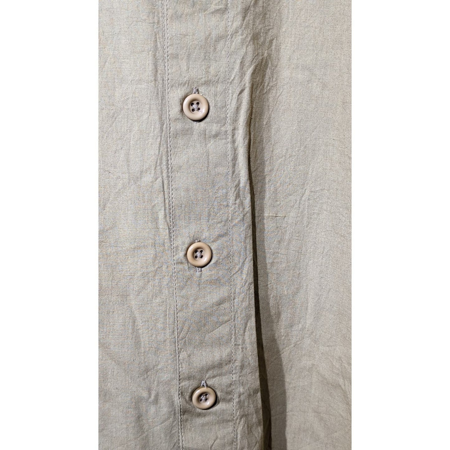 Yobel NWT Military Olive Bombay Button Front 100% Cotton Tunic Mens Size L