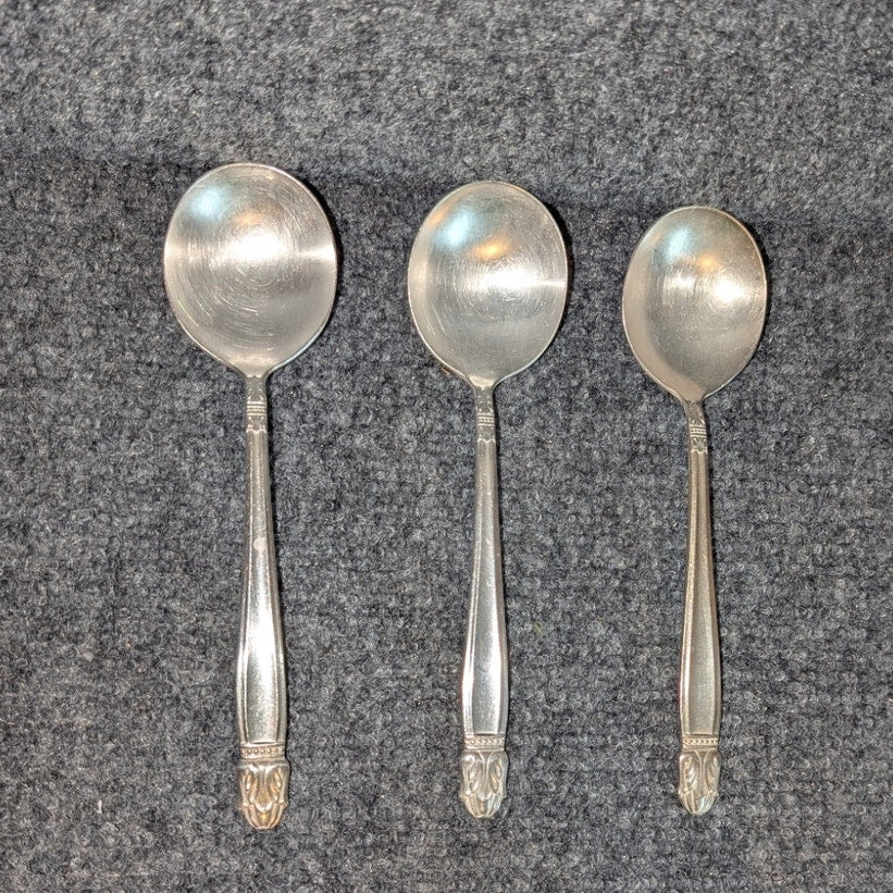 Vintage Holmes & Edwards Danish Princess Inlaid IS Three Jelly Spoons