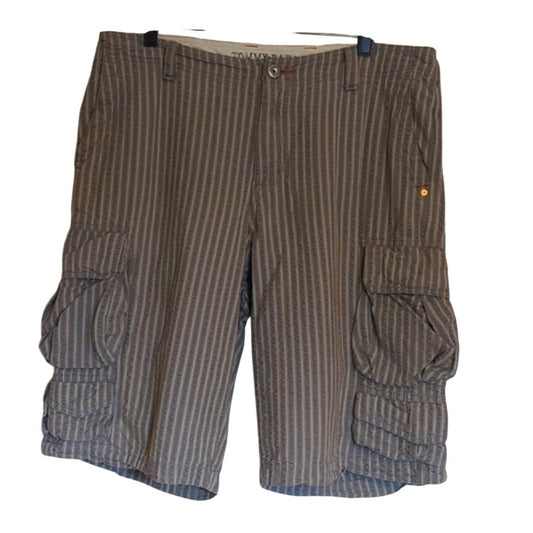 Tommy Bahama Jeans Seersucker Striped 100% Cotton Cargo Shorts Men's Size 35