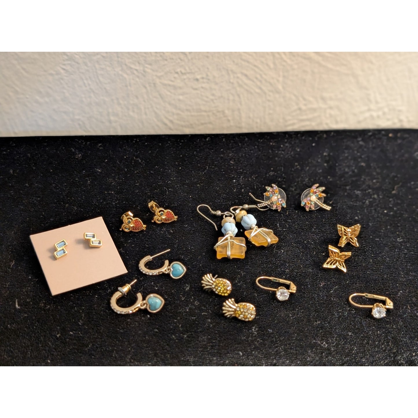 Lot of Eight Pair Gold Tone Pierced Earrings