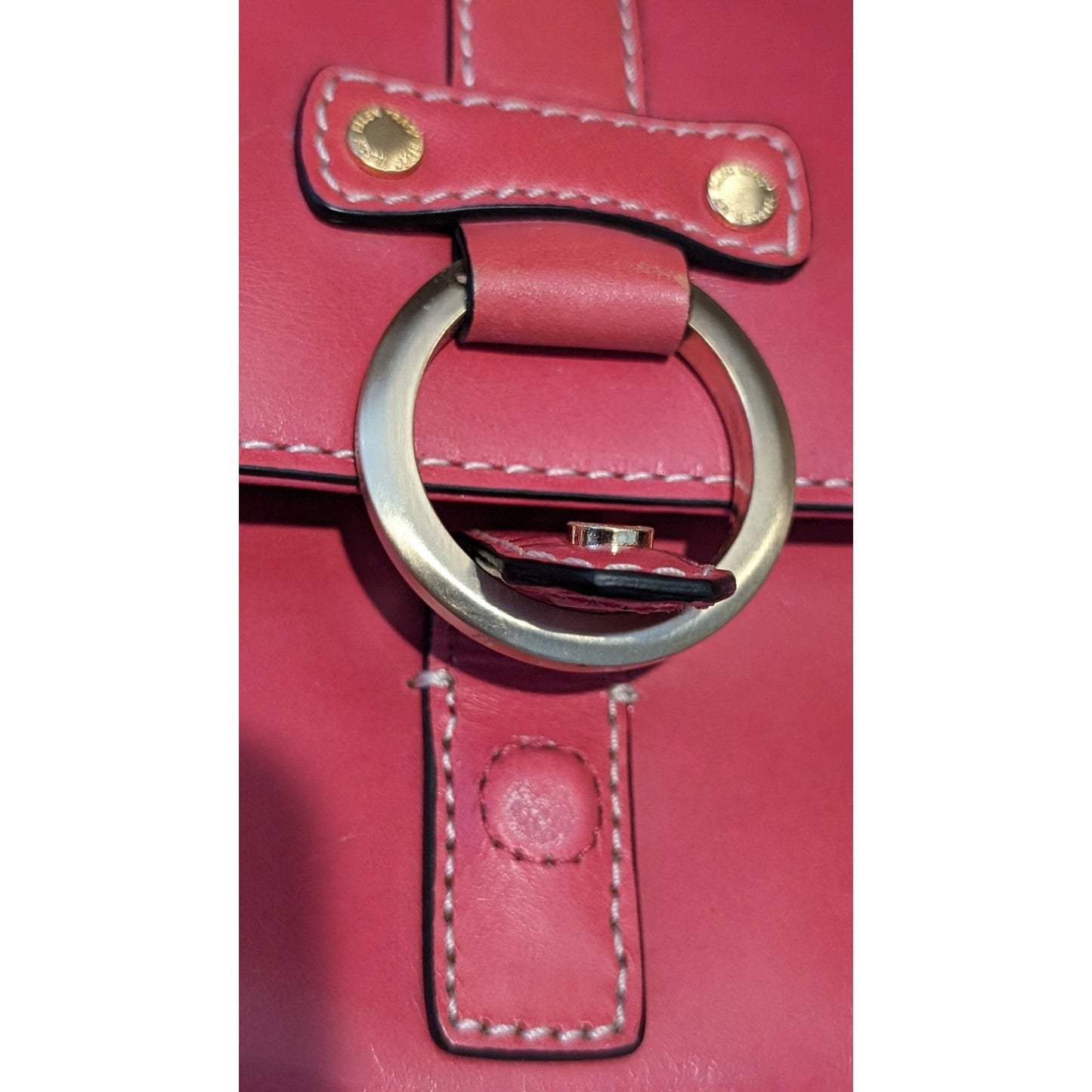 Ellen Tracy Vintage Pink Leather Chain Strap Shoulder Bag
