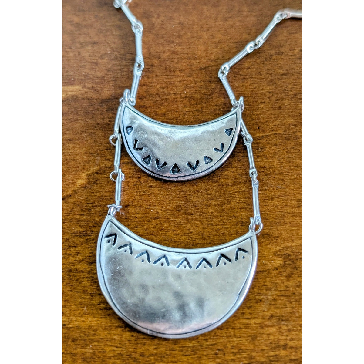 SILPADA Sterling Silver Half Moon Celestial Chic Pendant Long Bar Link Necklace