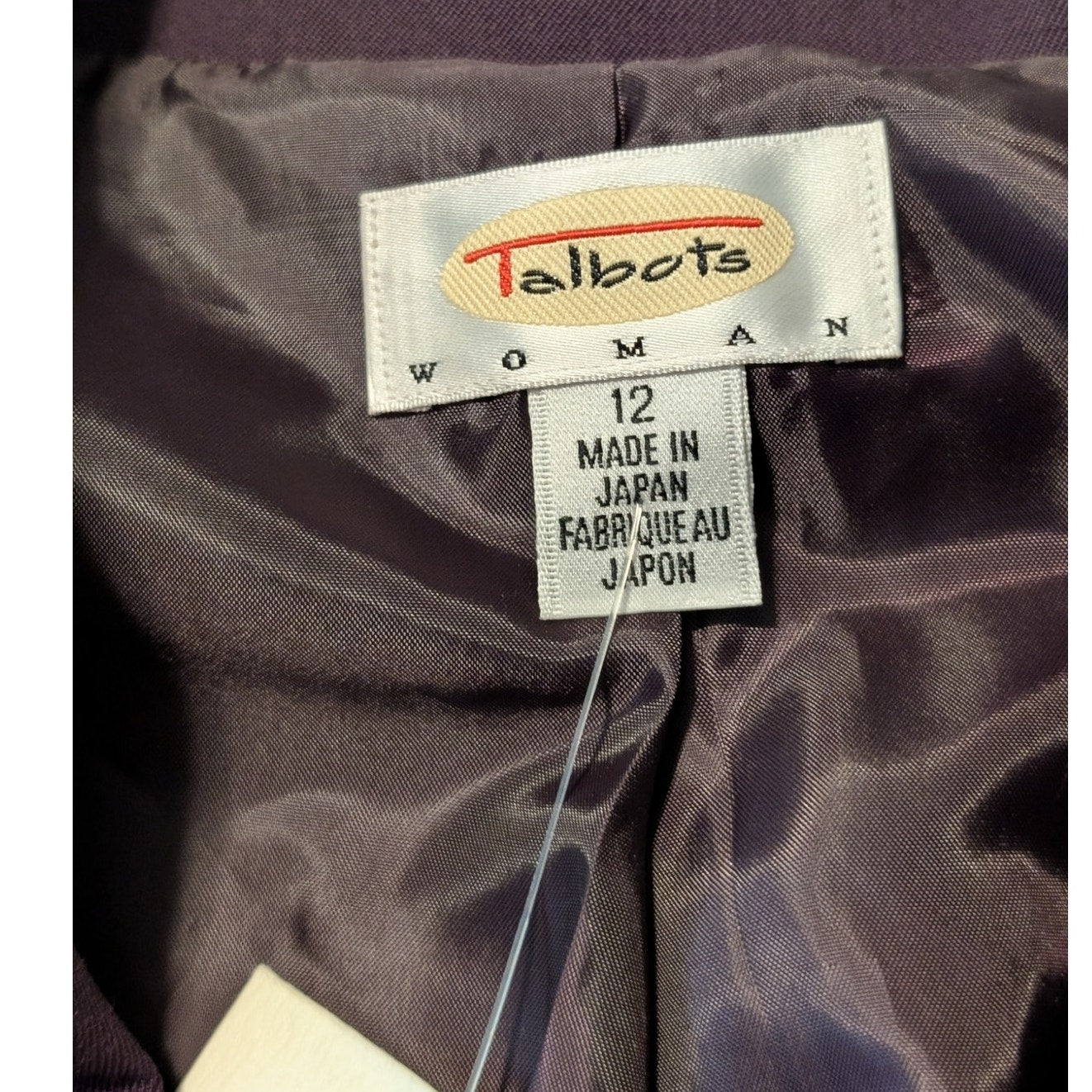 Vintage Talbot's Aubergine Double Breasted Wool Blazer NWT Womens Plus Sz 12W