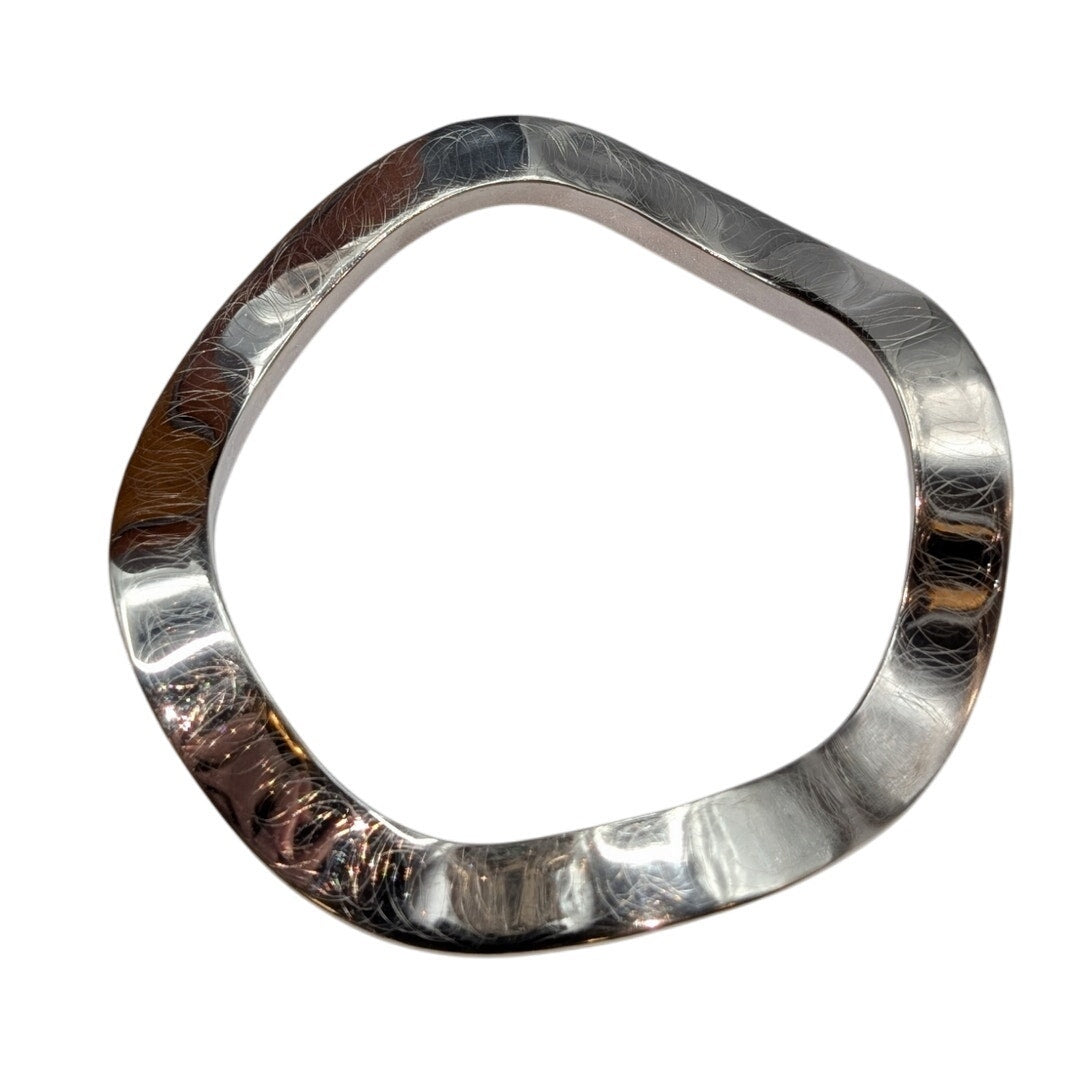 925 Italy Sterling Silver Paola Valentini Modernist Loopy Design Bangle Bracelet