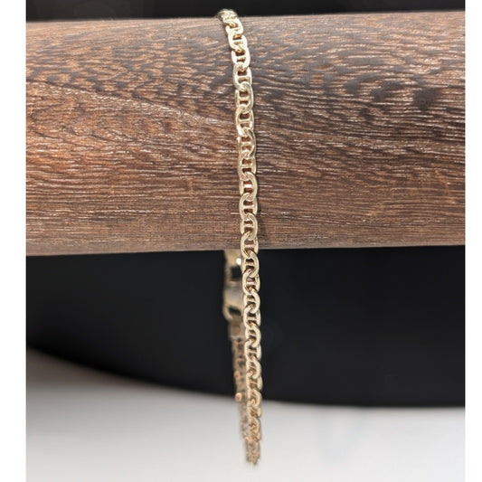 Vintage 925 Italy Sterling Silver Thin Mariner's Chain Link Bracelet