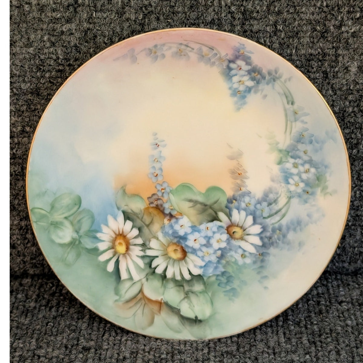 Vtg Thomas Sevres Bavaria Porcelain Hand-Painted Forget Me Not Floral 6.5" Plate