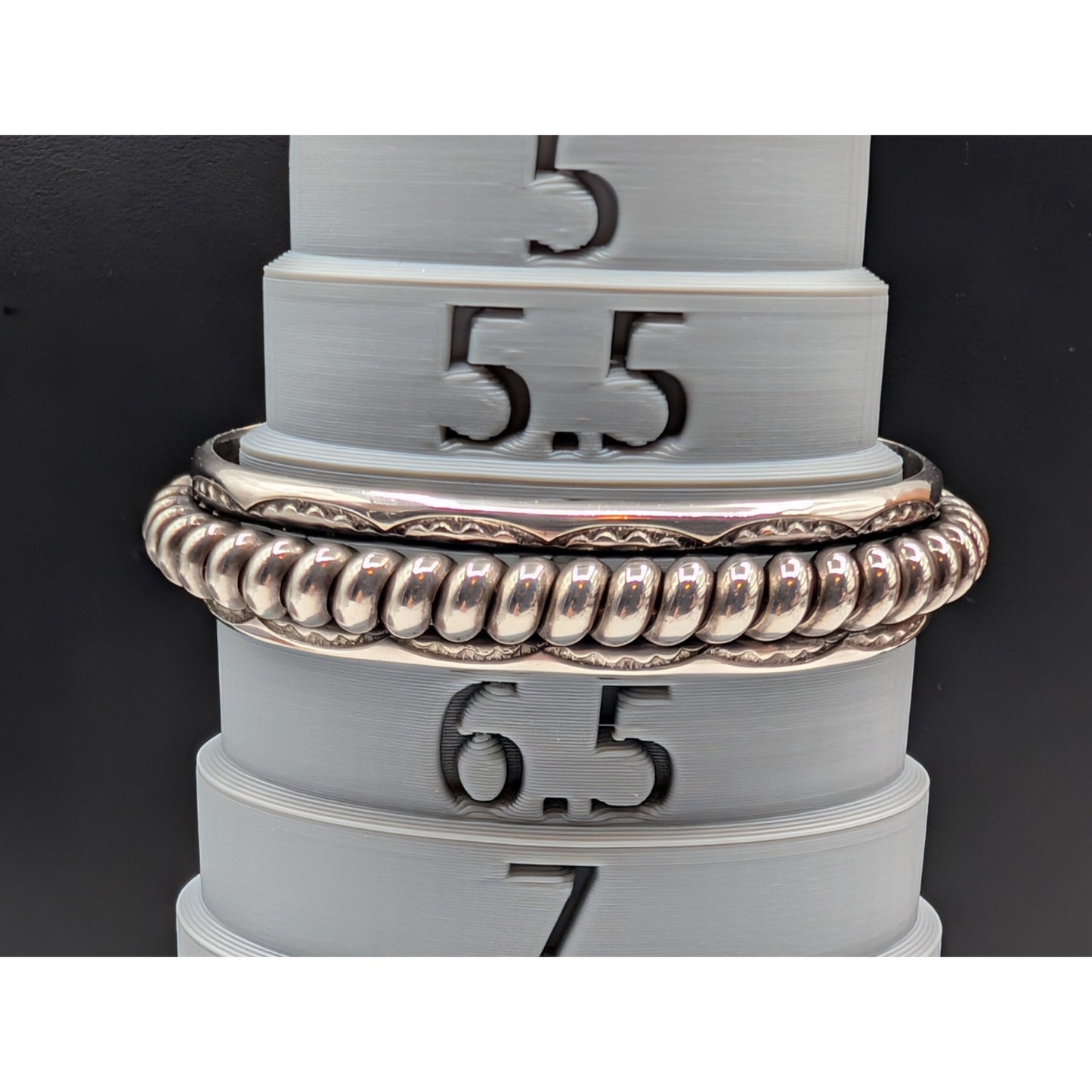 Vtg Tahe Navajo 925 Sterling Raised Center Braid Southwest Bracelet 45.28g