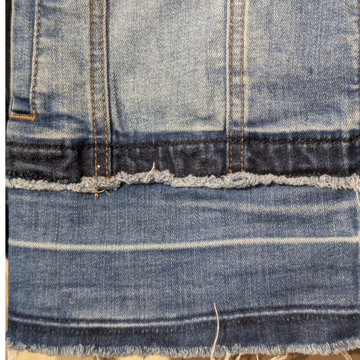 Lane Bryant Distressed Frayed Edge Cotton Stretch Denim Jacket Womens Plus Sz 22