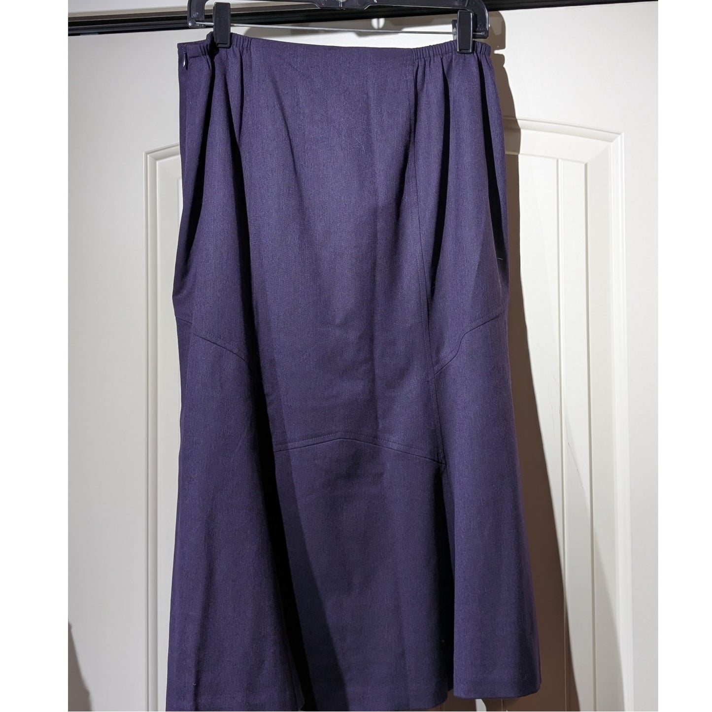 Talbot's Purple Wool Stretch Fully Lined Panel Flare Skirt Women's Plus Size 12W