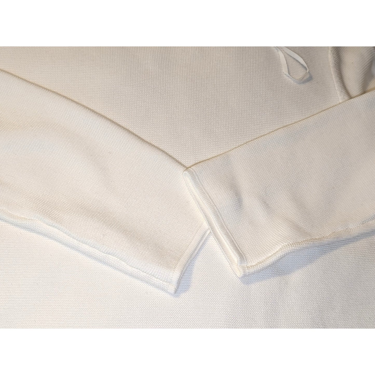 COS White 100% Cotton Knit Front Pocket Detail Slightly Cropped Sleeve Sweater S