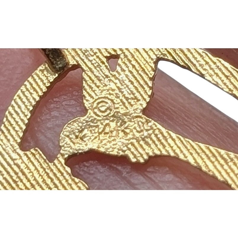 14K Yellow Gold Jamaica Hummingbird Flower Caribbean Pride Statement Pendant