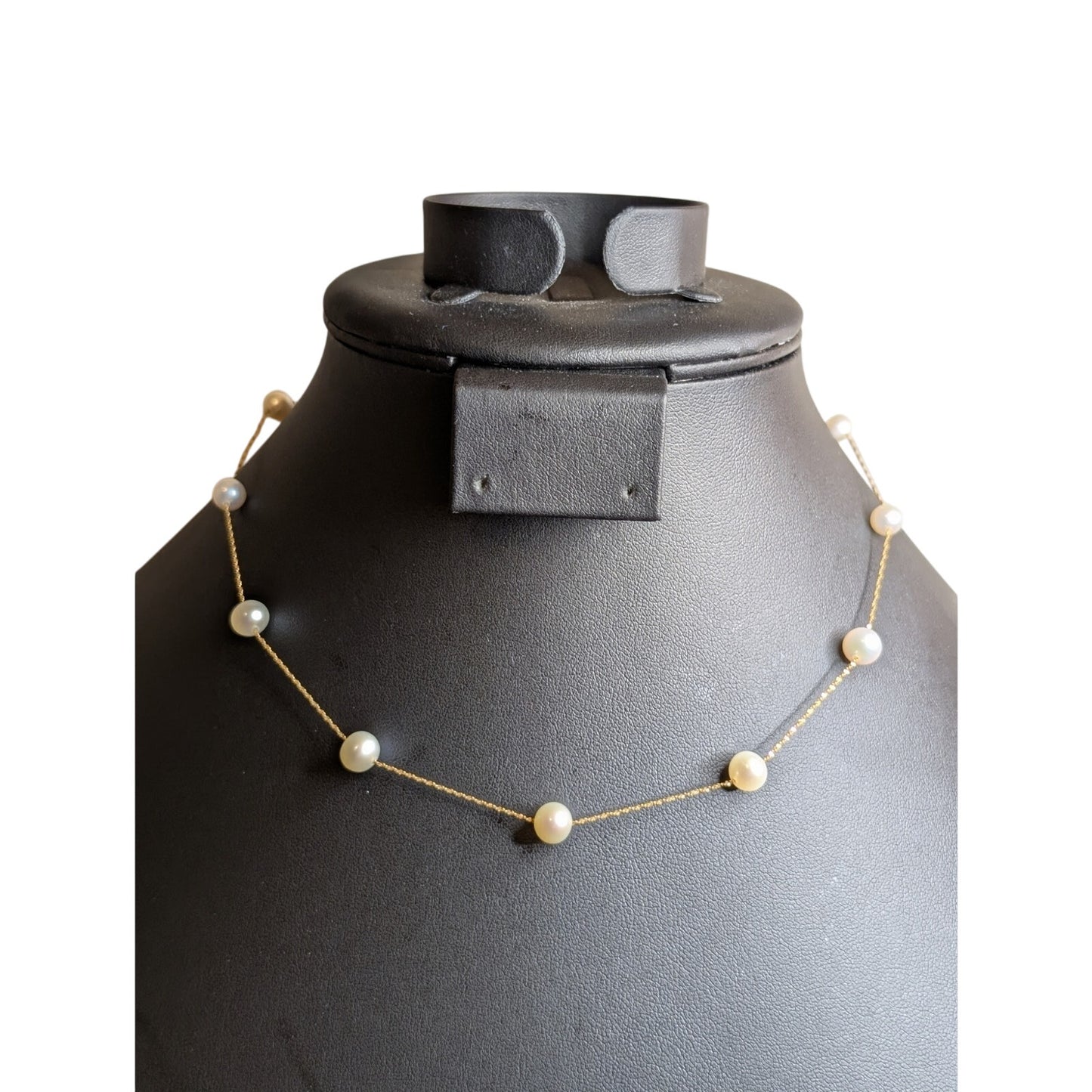 14 K Italy Yellow Gold Genuine Pearl 16" Necklace