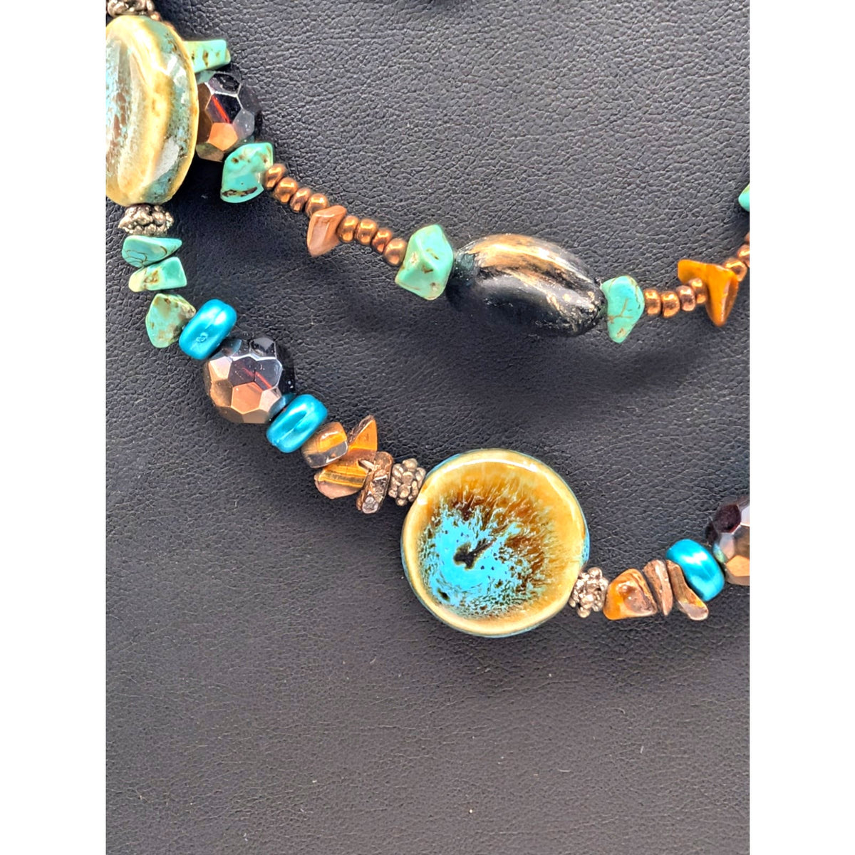 Multi-Strand Boho-Style Southwestern Statement Beaded 15.5"-19" Necklace