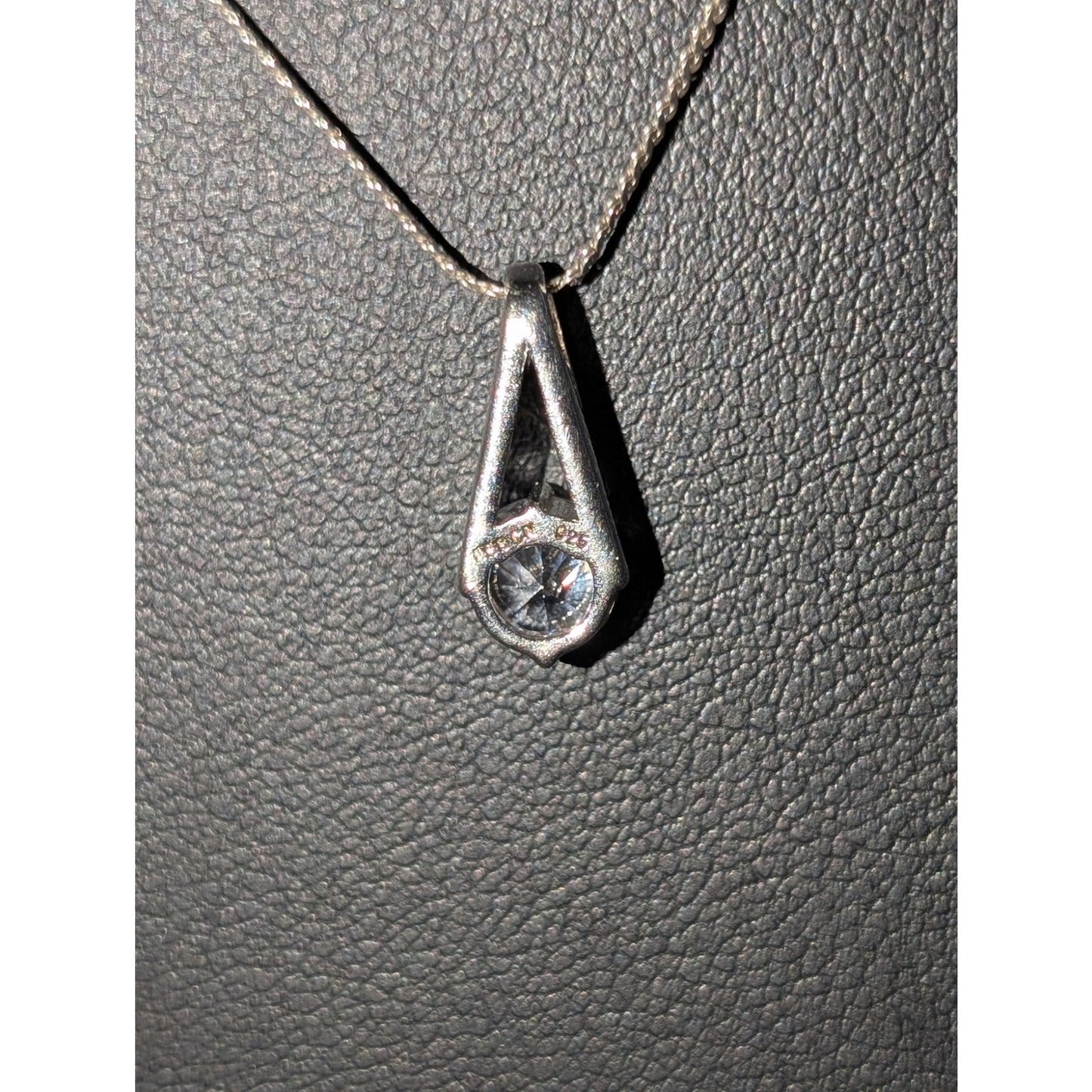 925 Sterling Silver Solitaire CZ Pendant Chain 18" Necklace