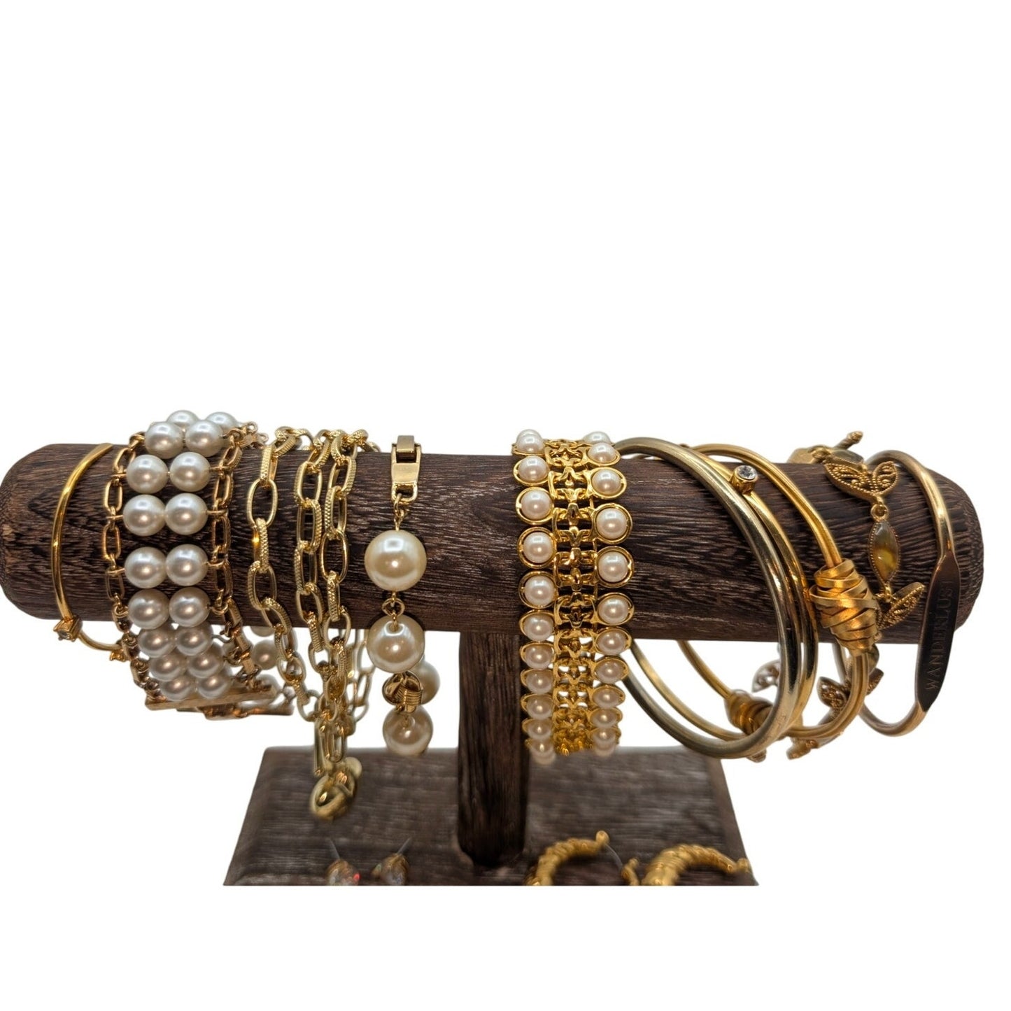 Mixed Lot of Gold Tone Ten Bracelets & Ten Pair of Earrings