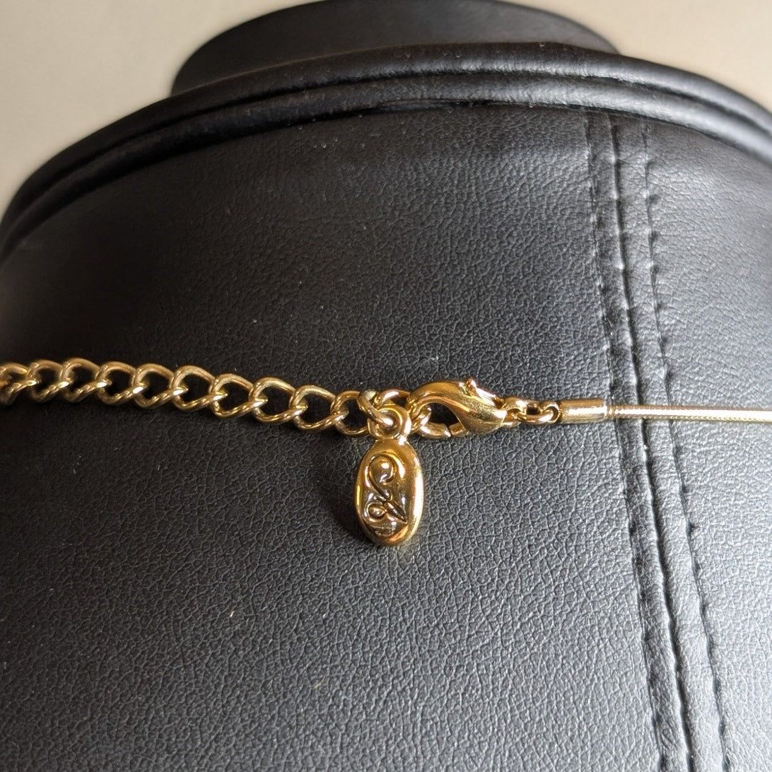 Annaleece by Devries Crystal 22k Gold/Rhodium Pendant Necklace