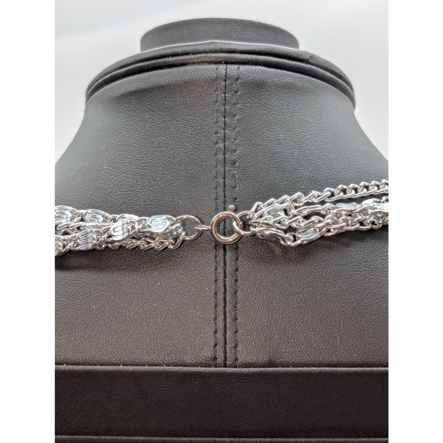 Lot of Five Vintage to Modern Silver Tone Pink & Gray Faux Pearl Necklaces