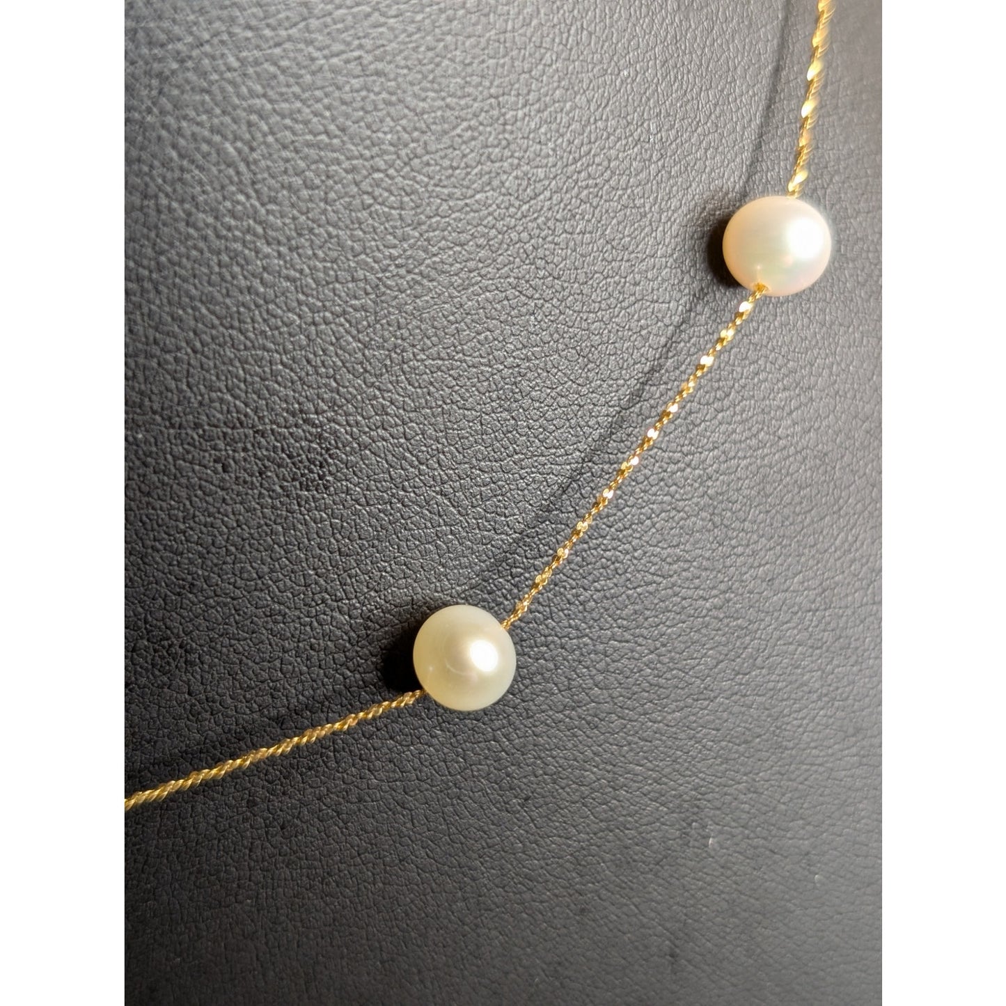 14 K Italy Yellow Gold Genuine Pearl 16" Necklace
