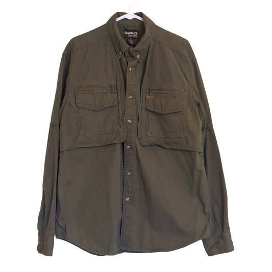 Guide Series Loden Green Utility Jacket/Button Down 100% Cotton Men's Size M