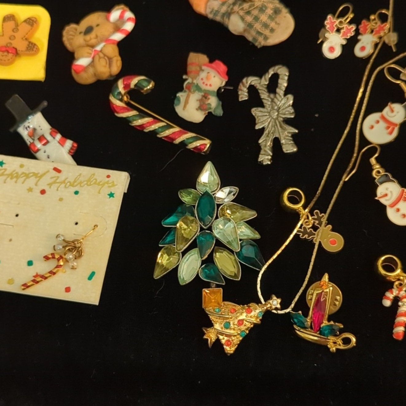 Lot of Christmas Costume Jewelry Sold As Is