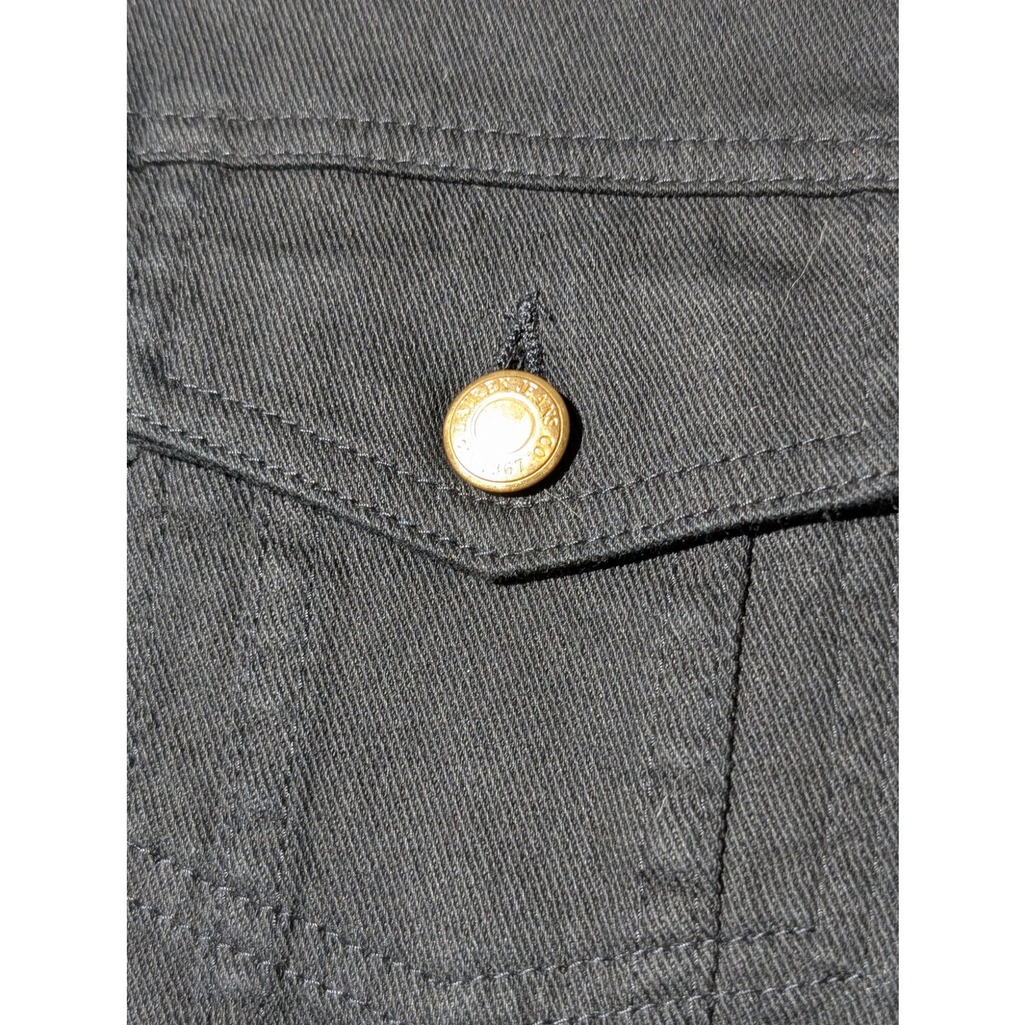 Vtg Lauren Jeans Co Ralph Lauren Black Denim Jean Jacket W/ Gold Buttons Sz L