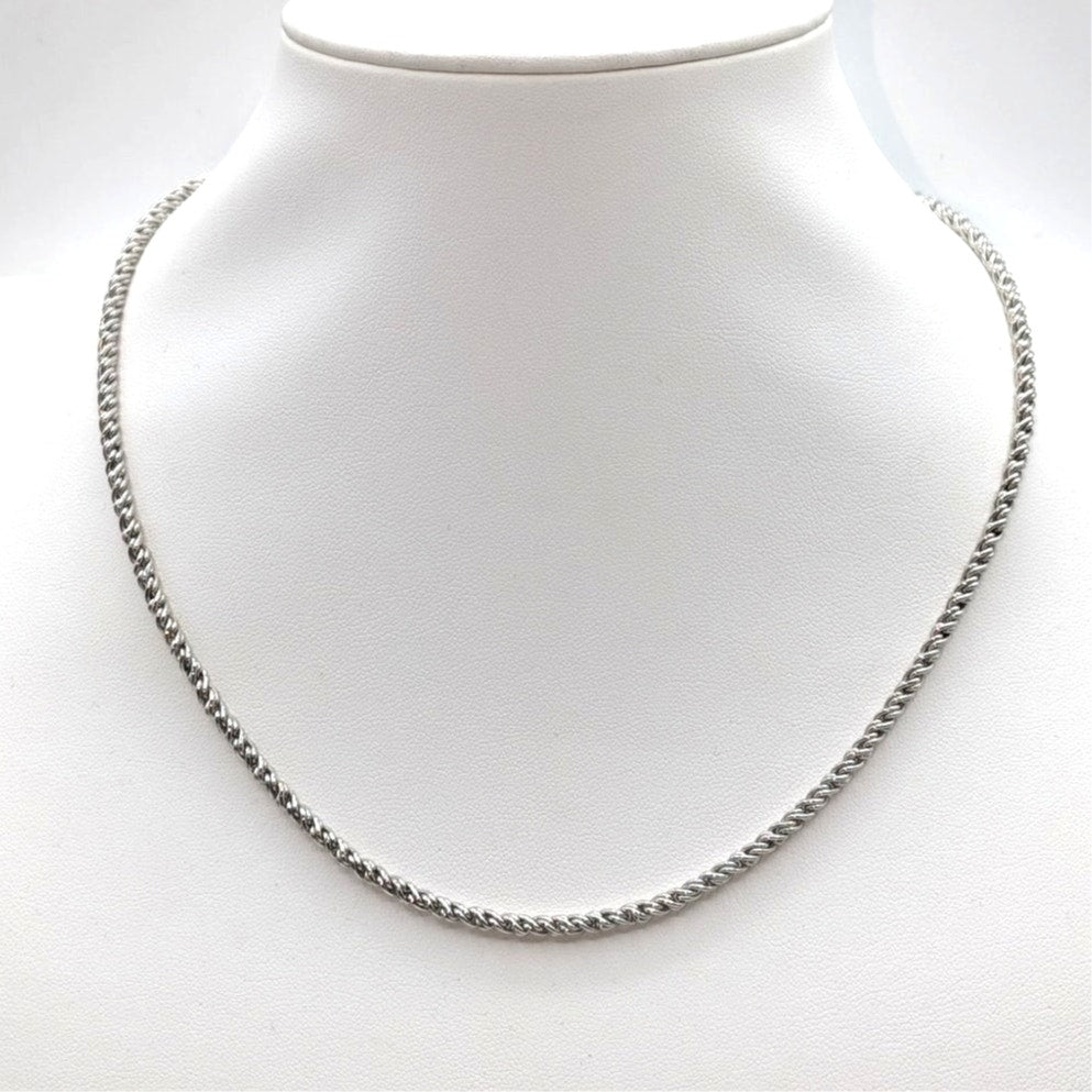 Marked 925 Silver (Slightly Magnetic) Wheat Chain 17" Necklace 14.53g