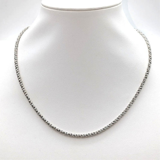 Silver Tone Wheat Chain 17" Necklace 14.53g