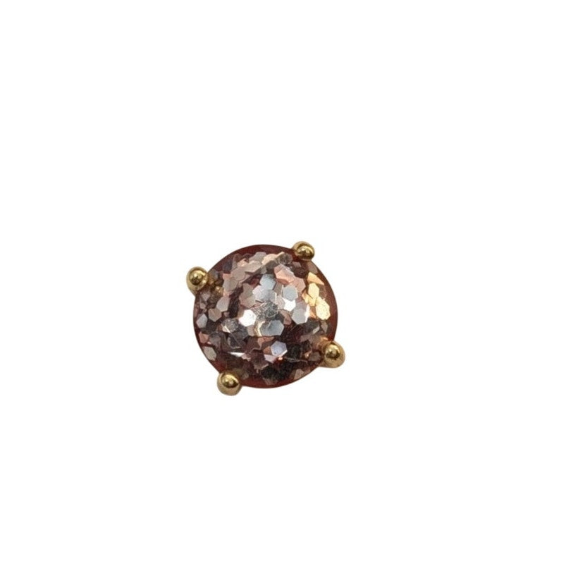 Kate Spade Glitter Lavender Gold Tone Basket Single Stud Earring