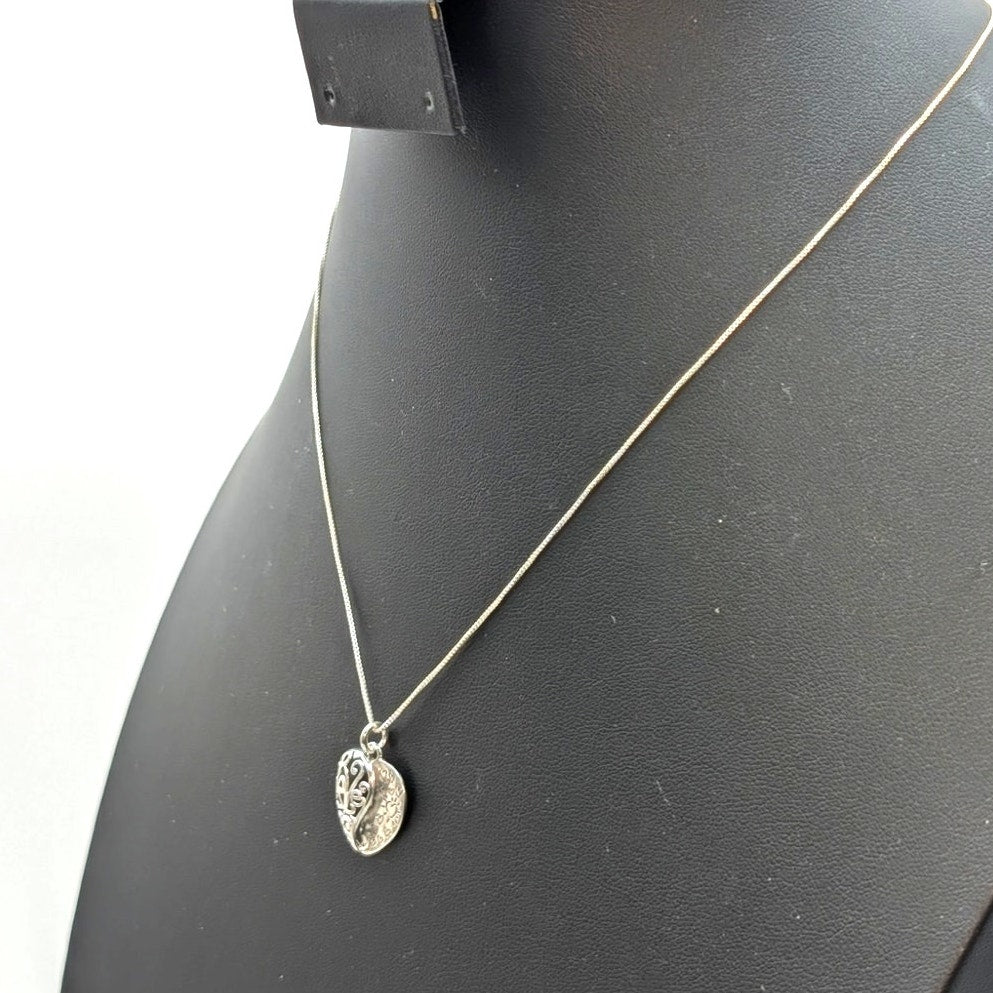 925 Sterling My Daughter My Love Filigree Love Heart Pendant Box Chain Necklace