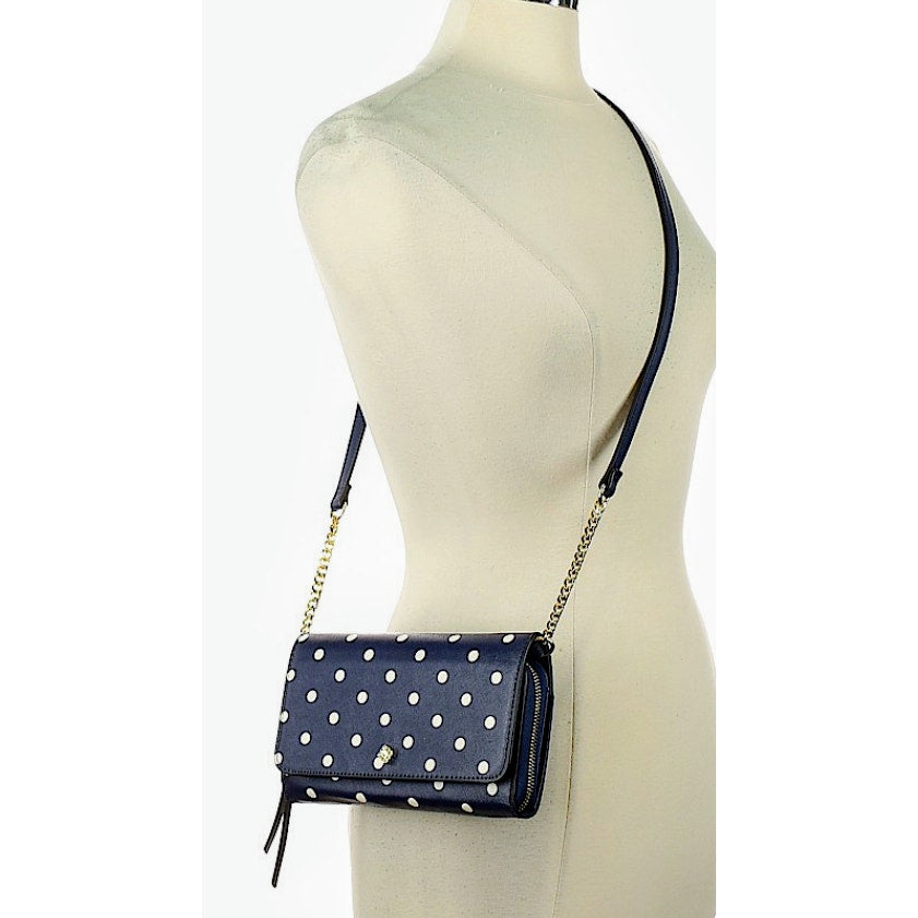 Crown & Ivy Navy Polka Dot One Size Crossbody Bag