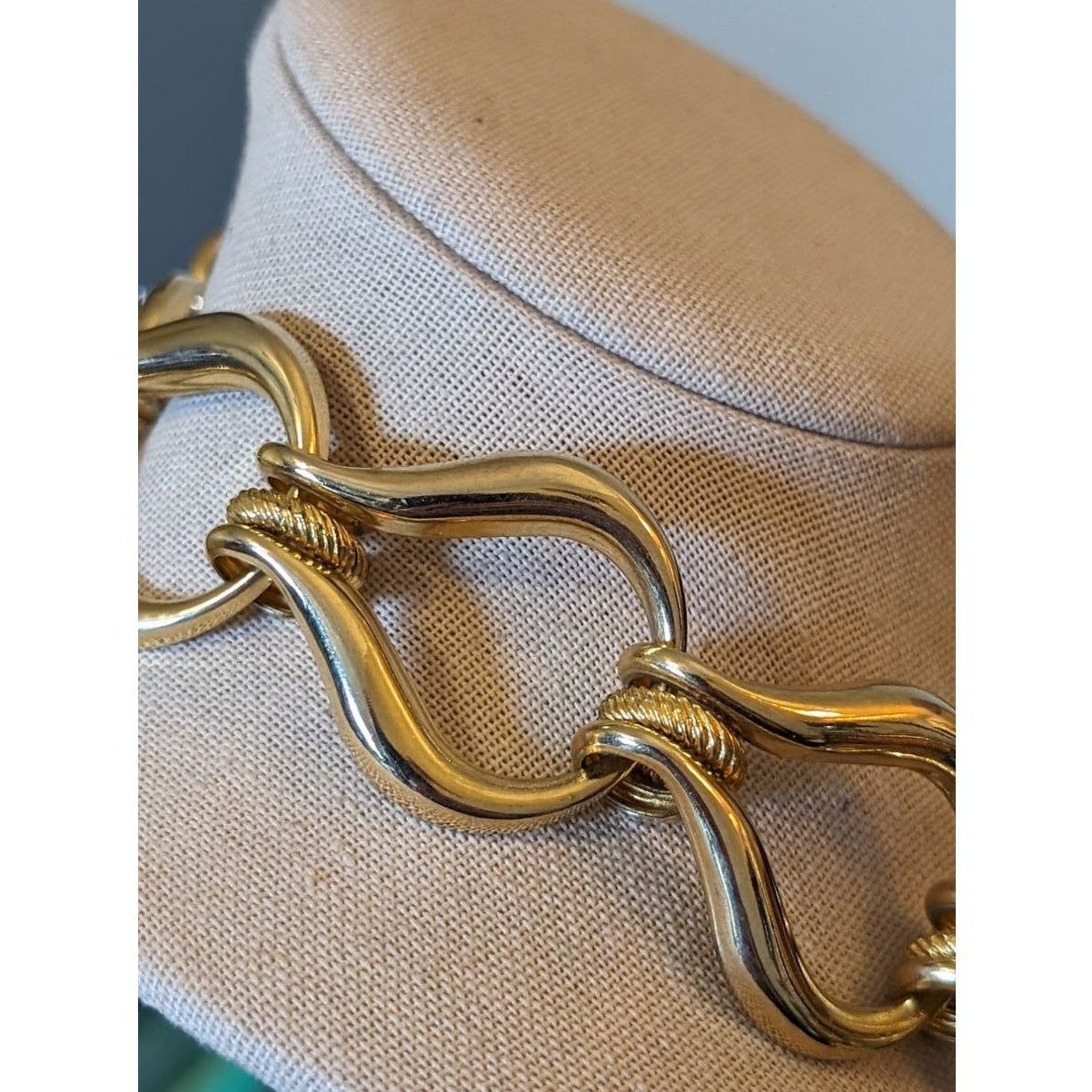Vintage Chunky Equestrian Chain Link Necklace W/ Toggle Clasp