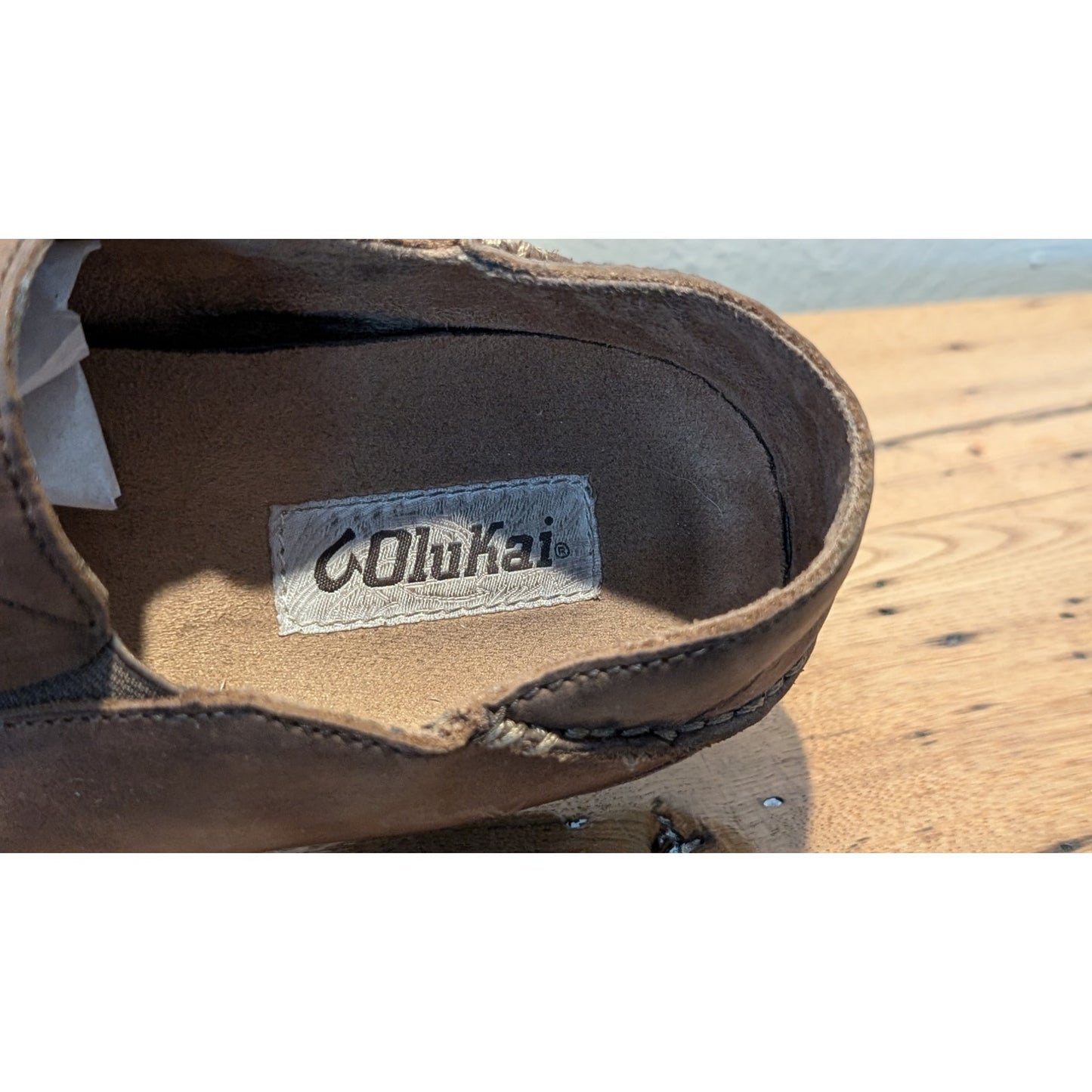 OluKai Moloa Slip-On Ray/Toffee Loafer Shoes Mens Size 8