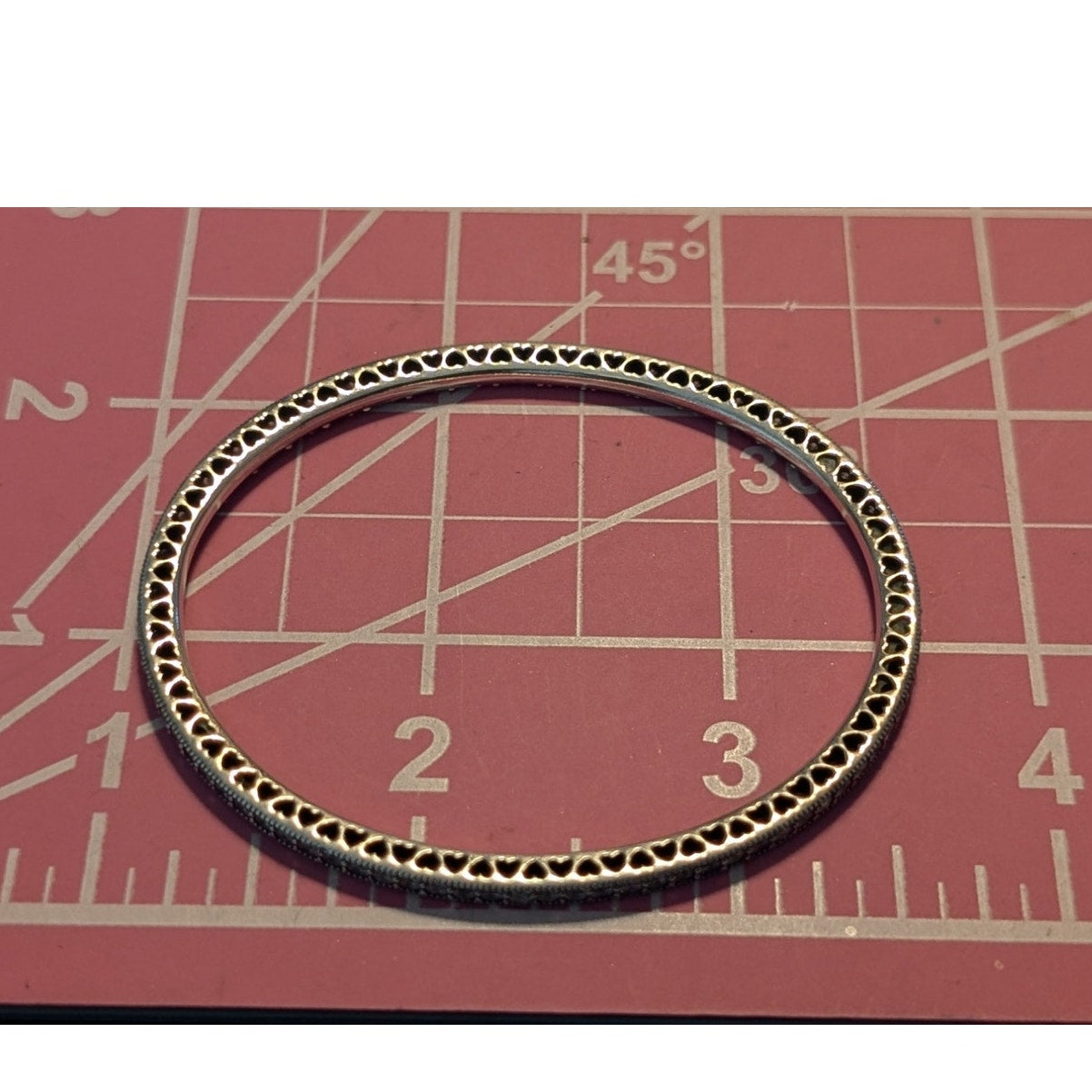 Retired Genuine Pandora Twinkling Forever Sterling Silver 925 Oval Bangle Sz 17