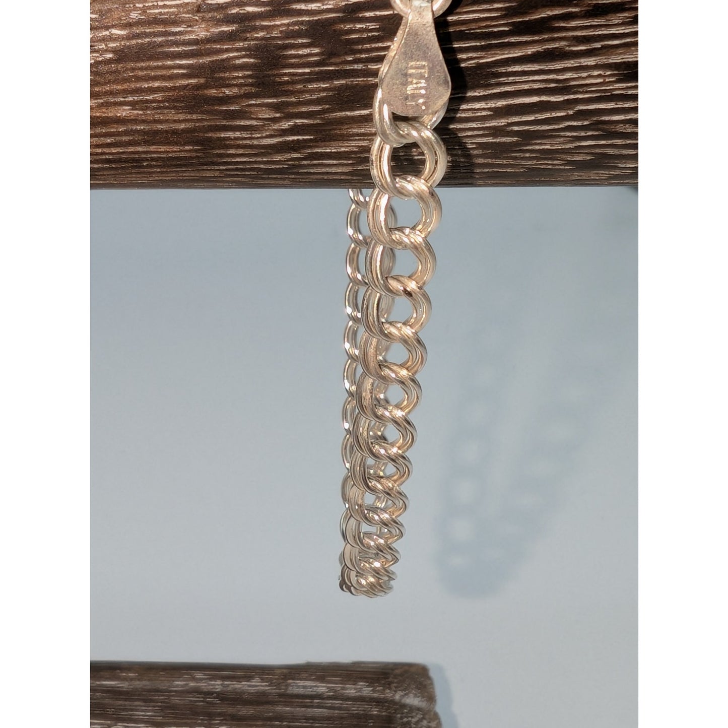 925 Sterling Silver Double Curb Link Chain 5mm 8" Charm Bracelet