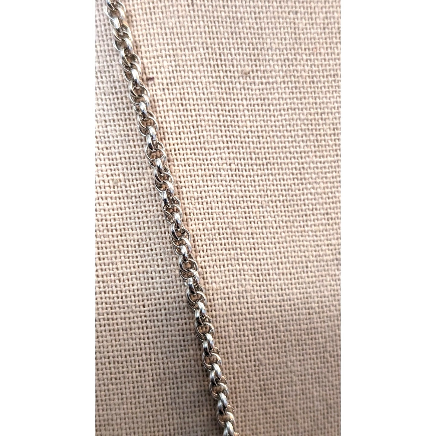 Vintage Barton Allen Ballou Sterling Chain W/ Taxco Silver Bezel Set Tigers Eye