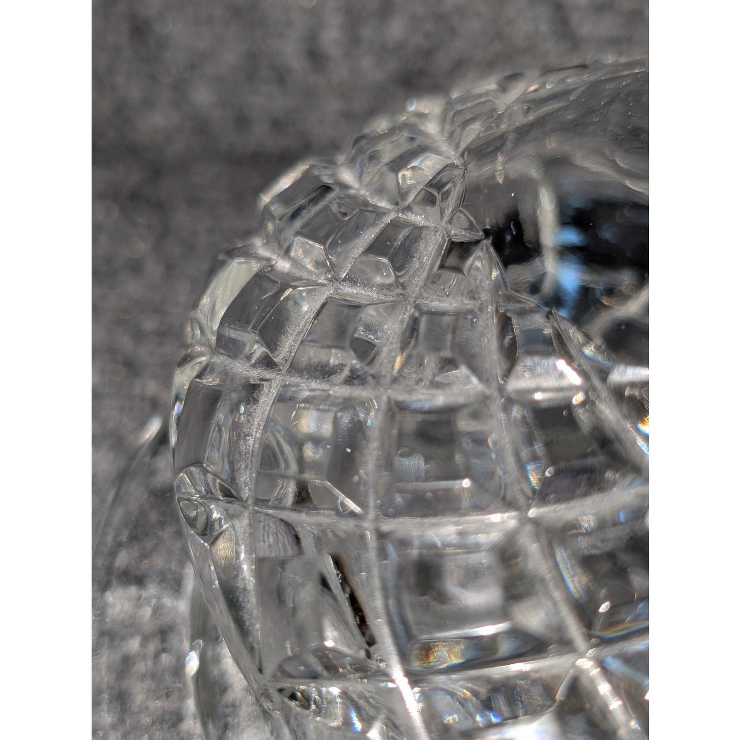 Vintage Diamond Cut 24% Lead Crystal Domed Cheese Plate