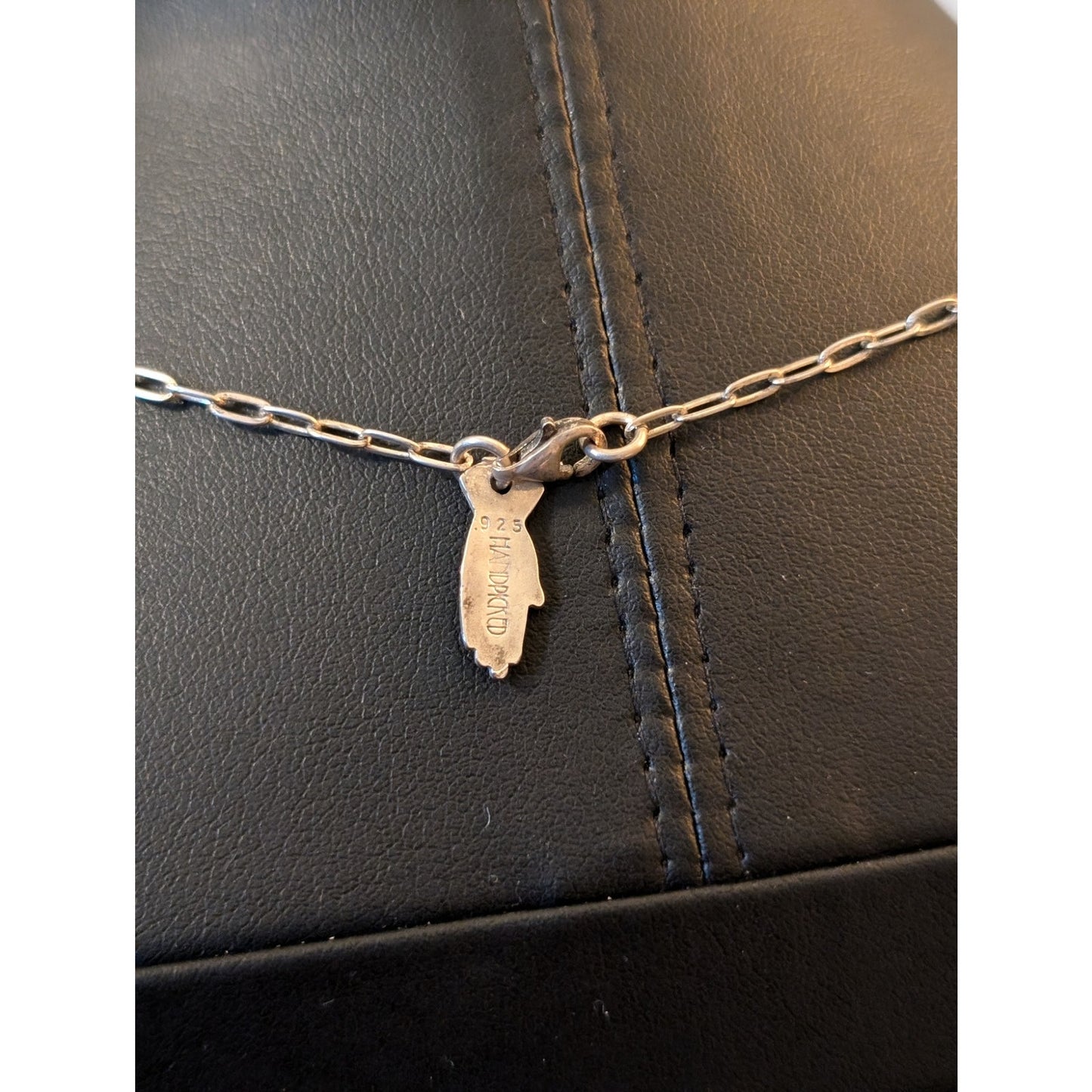 Handpicked Boho Sterling Turquoise Teardrop Pendant Chain Necklace