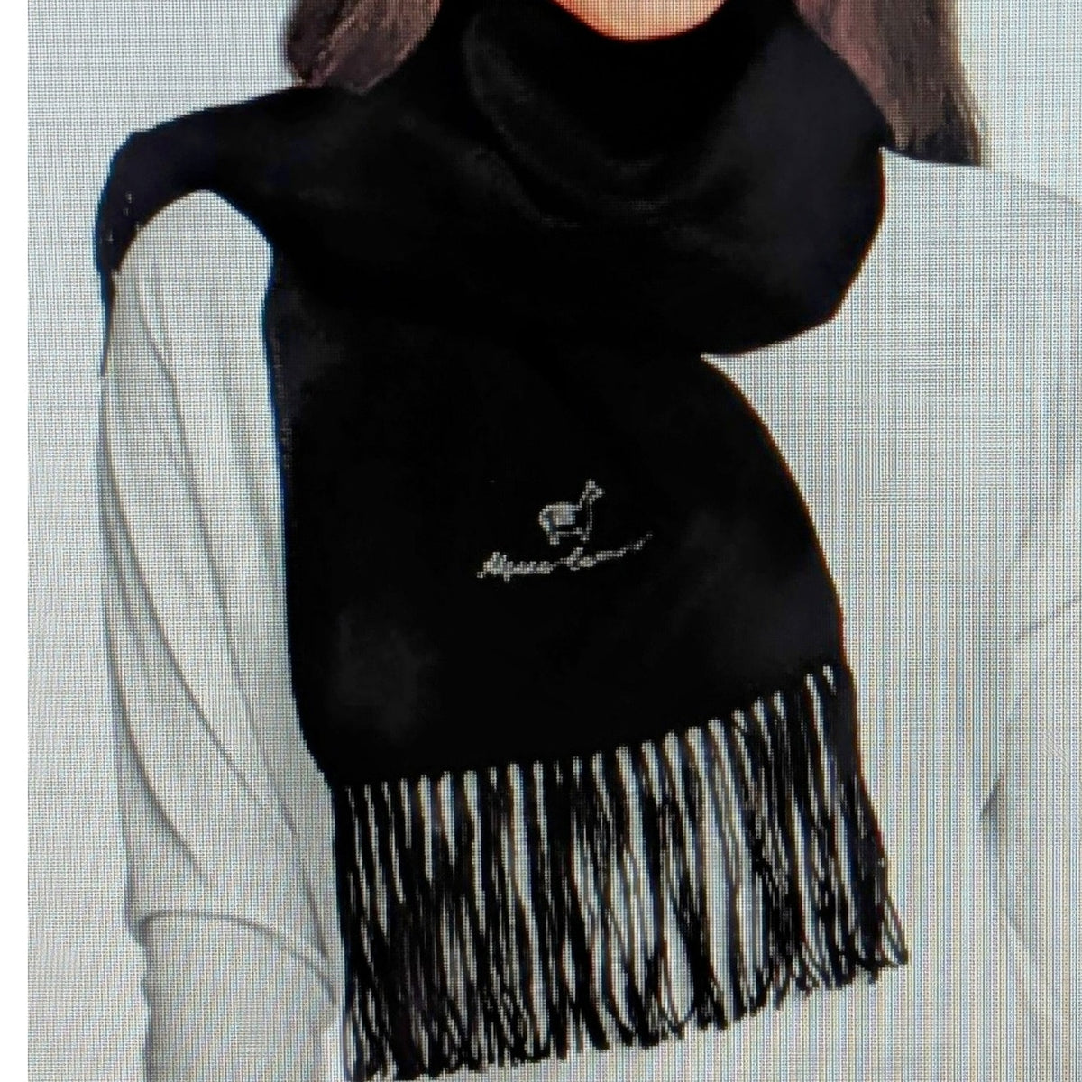 Alpaca Camargo Black 100% Alpaca Knit Fringe Scarf