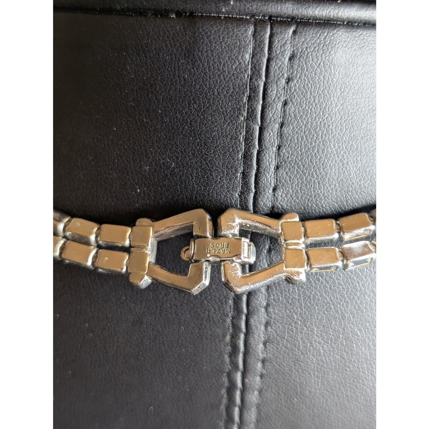 Vintage Joseph Mazer Double Strand Rhinestone Baguette Necklace