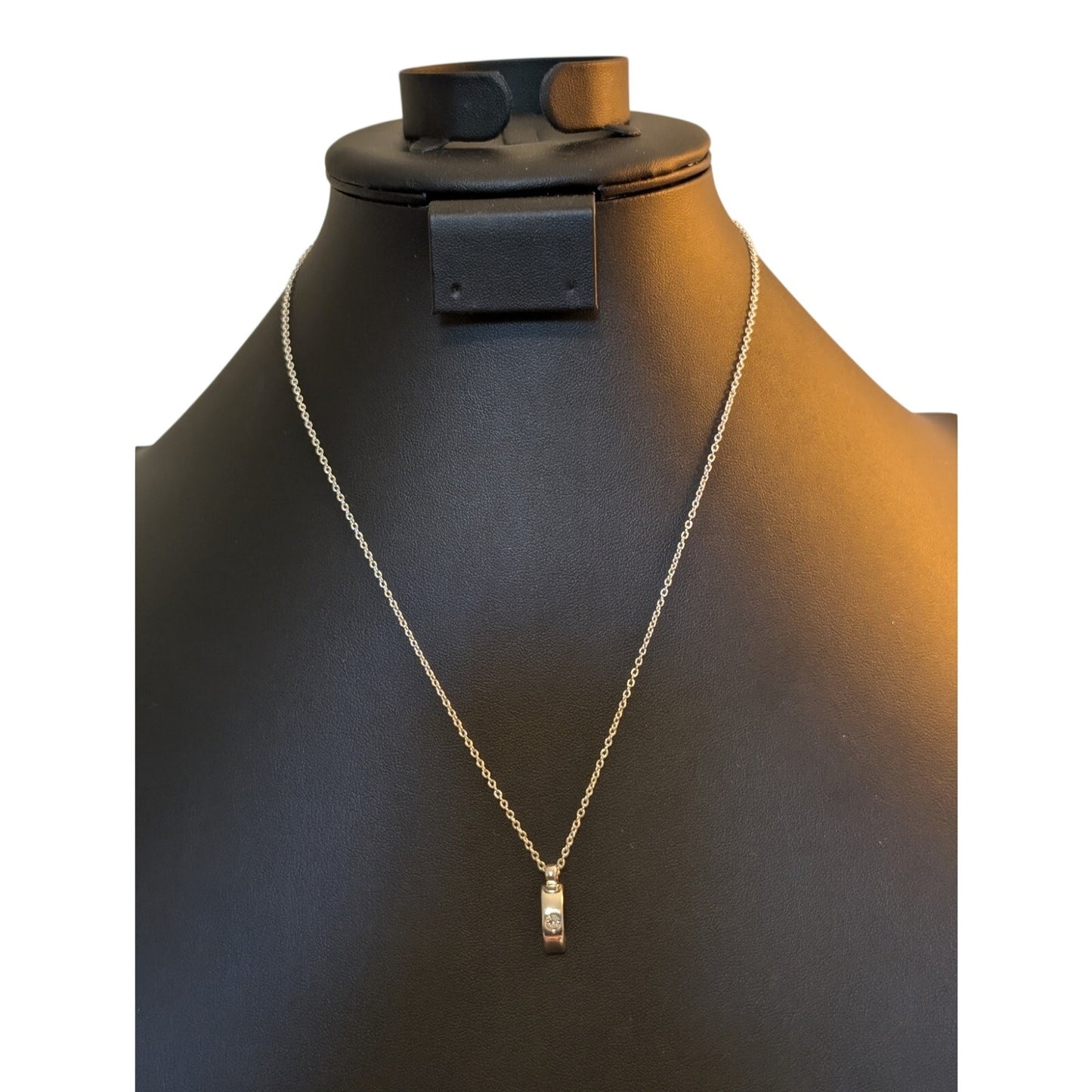Silver Tone CZ Pendant 16"-19" Necklace
