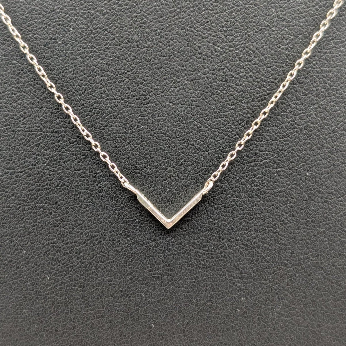 Vintage 925 Sterling Silver Chevron Chain 16.25" & 18" Necklace
