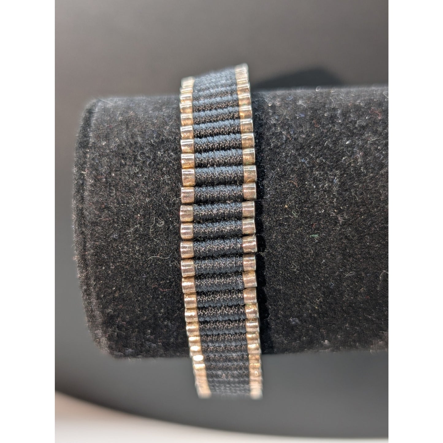 Authentic Links of London Unisex Black Sterling Adjustable Friendship Bracelet