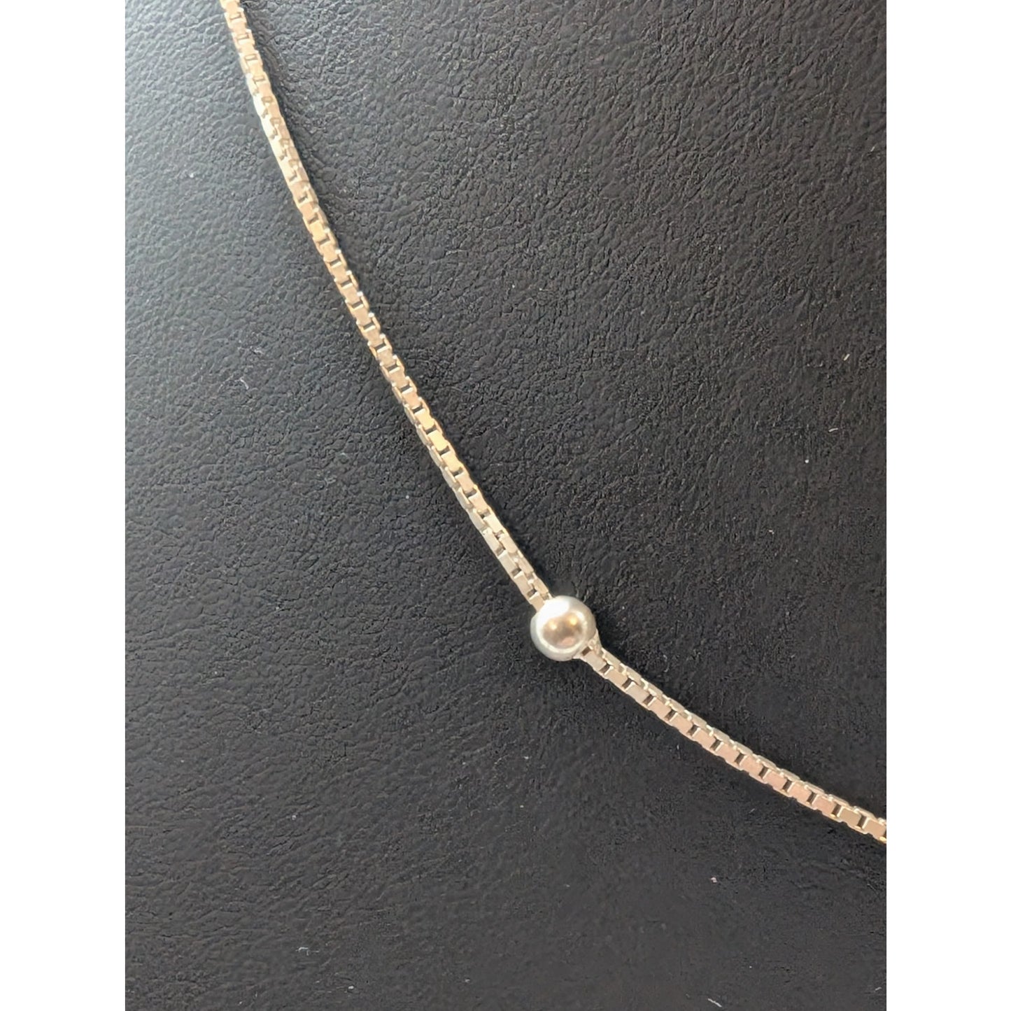 VTG 925 Sterling Box Chain Bead Ball Station 20" Necklace & 9" Bracelet Set