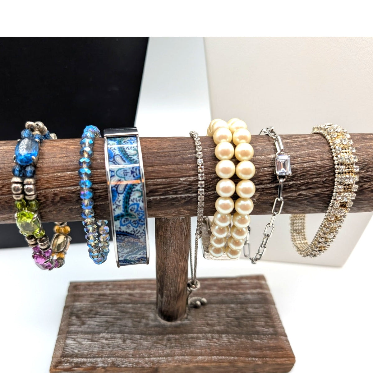 Lot of Eleven Blue & Silver Tone Jewelry Pieces Necklaces, Bracelets & Earrings