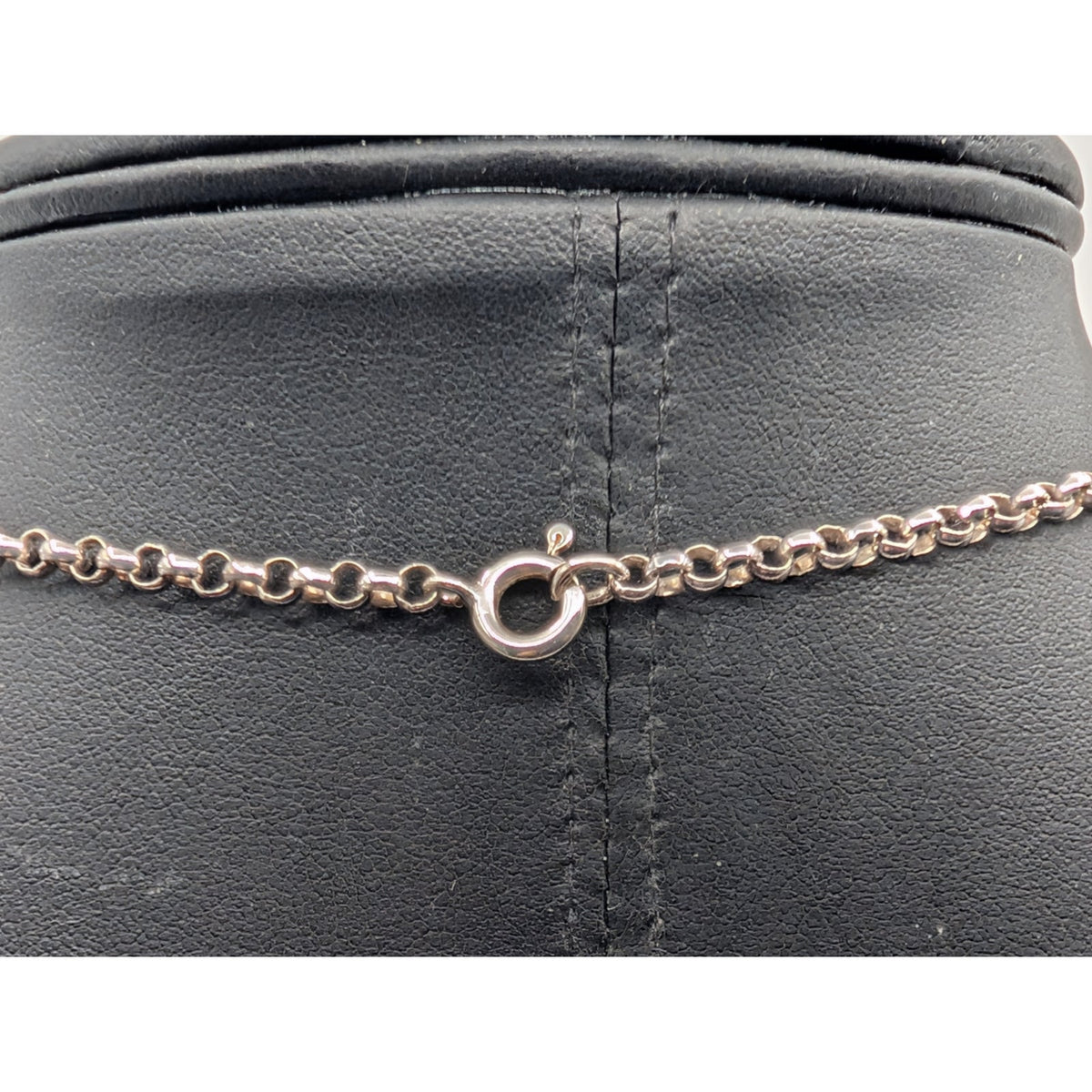 925 Sterling Silver Y Drop Heart Dangle Rolo Link 15.5" Chain Necklace