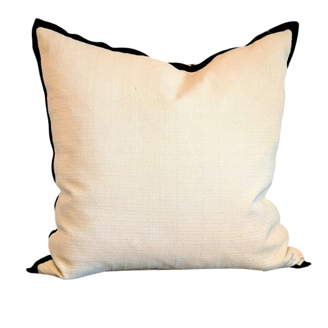 Eastern Accents Brown Geometric Black Trim 20X20 100% Cotton Decorative Pillow