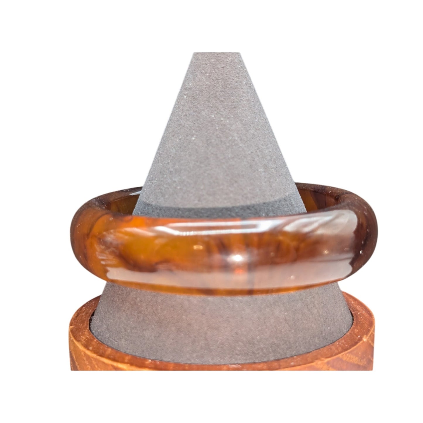 Vintage Rootbeer Bakelite Oval Bangle Bracelet